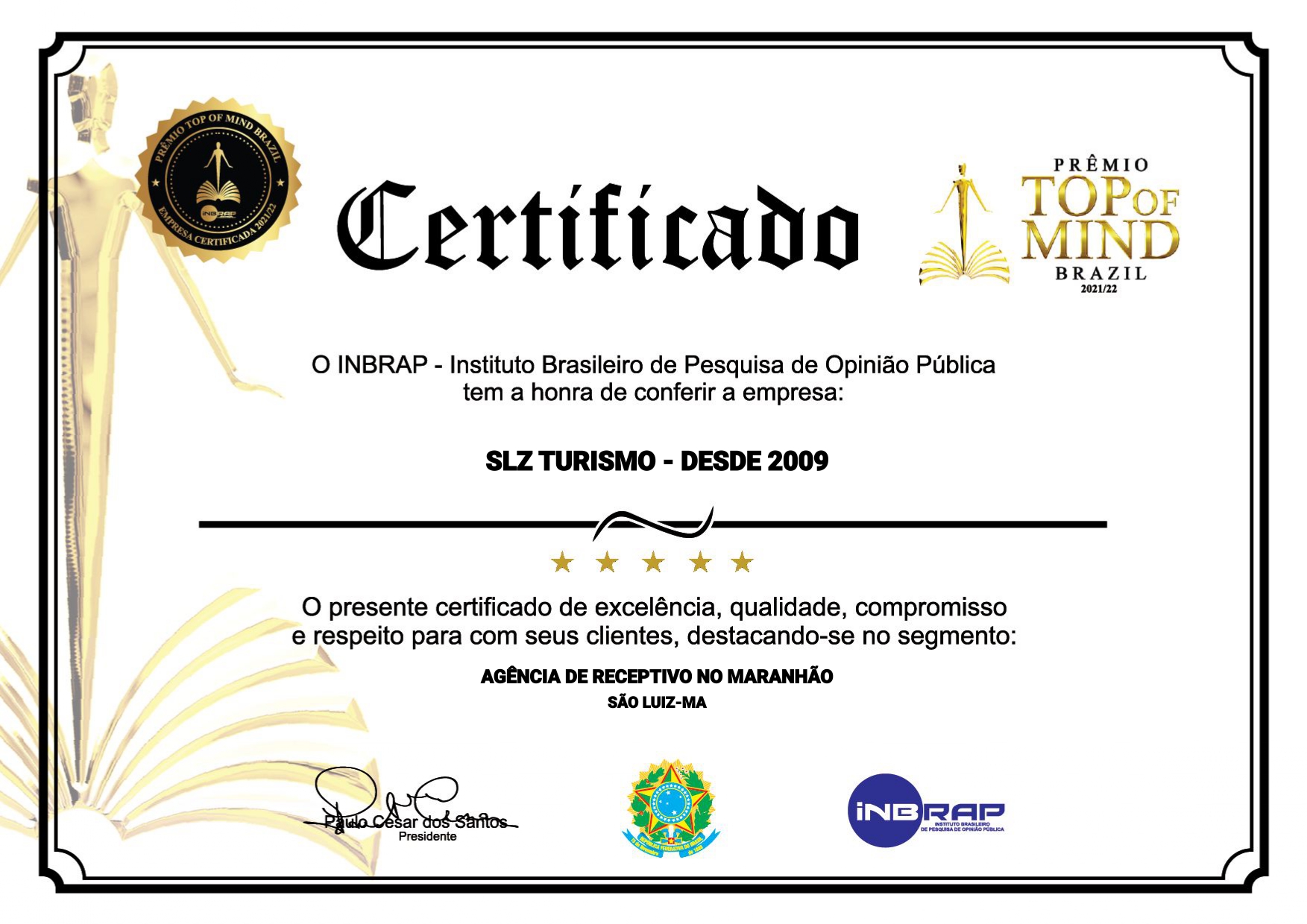 Certificado de Honra SLZ Turismo